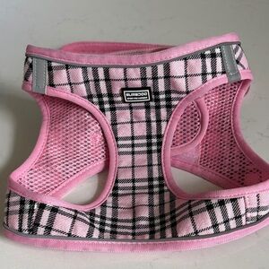 Plaid Pink Soft Mesh Dog Harness with Reflective Trim